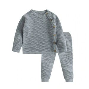 Slate Gray Knit Baby Set
